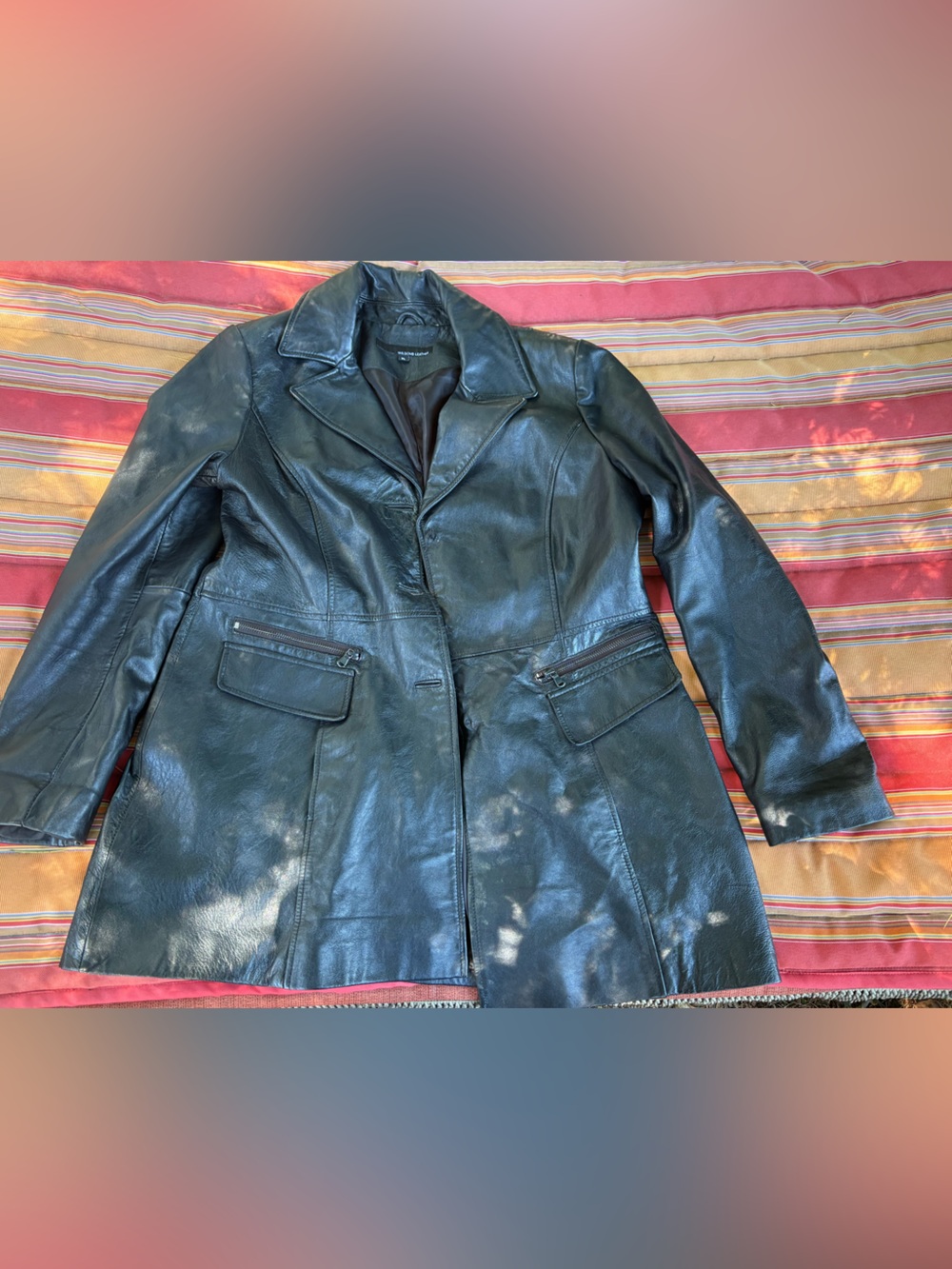 Wilsons Leather Black Men's Pea Coat with Zip Pockets